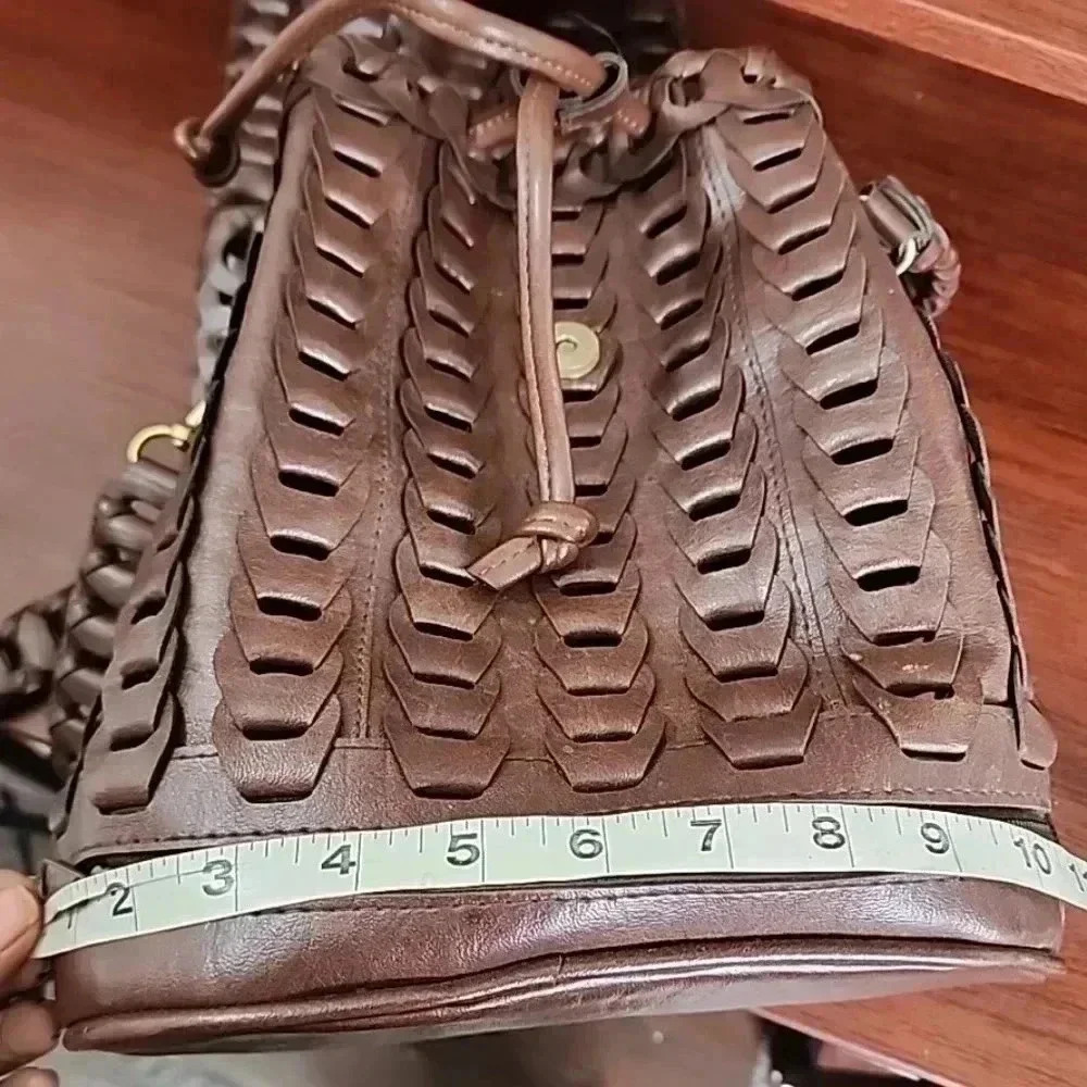 Vintage Faux Leather Chain Woven Boho Hippie Crossbody Bag – Beautiful Purse - Picture 7 of 12